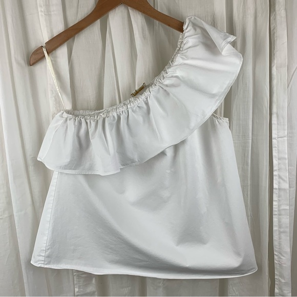 Kate Spade 100% Cotton Broome Street One Shoulder Top Size S - Picture 3 of 9